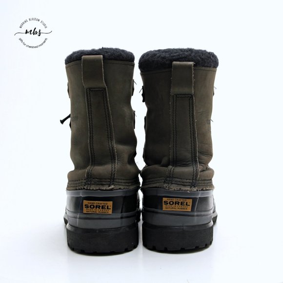 EUC Sorel Caribou Snowboots in Black Tan Men Size 10 - Picture 6 of 15